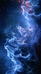Wall Mural - Fiery Blue Border Illuminating the Darkness