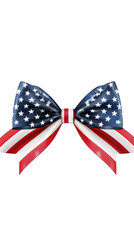 Wall Mural - A red, white and blue ribbon with stars is tied into a bow