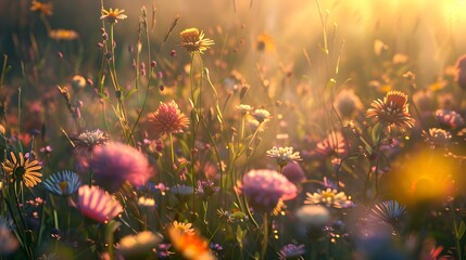 Poster - A meadow rare flowers