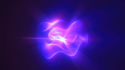 Wall Mural - purple energy magic sphere round high-tech digital ball core of light rays waves lines and energy pa