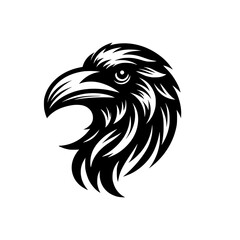 Wall Mural - Vector logo of a raven head. Professional esport logo of a crow. can be used as emblems, tattoo, sign, logo.	