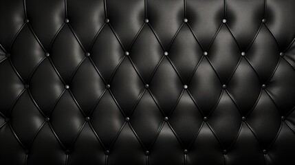 Sticker - Black leather upholstery. Leather luxury background with stitching.