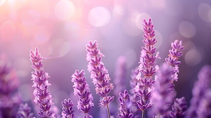 Poster - Soft Lavender Floral Gradient Backdrop for Beauty and Wellness Product Presentation