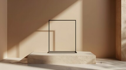 Sticker - Minimalist Metal Frame Ideal for Modern Spaces with Clean Sleek Design and Isolated Concept