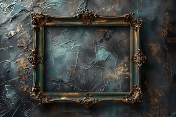 Wall Mural - Weathered Vintage Frame with Antique Details for Nostalgic Photographs and Artwork Display