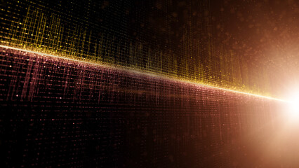 Wall Mural - Shining glow computer network particles illustration background. 