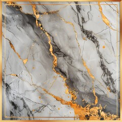 Wall Mural - Elegant Marble Frame with Opulent Golden Accents for Sophisticated Luxury Branding and Product Photography