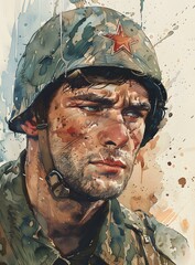 Canvas Print - Portrait of a soldier