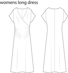 Wall Mural - Women long dress sketch.