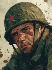 Wall Mural - Portrait of a soldier