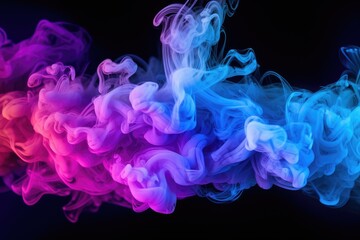 Sticker - Colorful Smoke Swirls in Dark Background