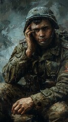 Wall Mural - Portrait of a Young Soldier