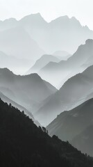 Wall Mural - Silhouette of mountains