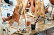 © Alfonso Soler - Sip and Paint Event. Group painting class with wine and creativity