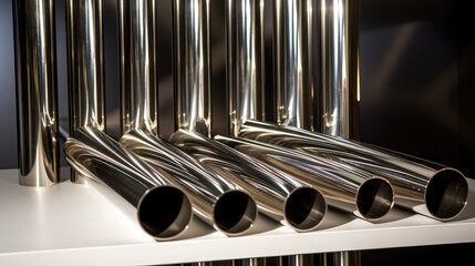 Sticker - Shiny Stainless Steel Pipes Display