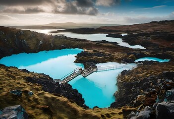 Wall Mural - A view of the Blue Lagoon in North Wales