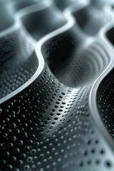 Leinwandbilder - A close-up of parallel lines creating wave patterns, with a soft gradient moving from light grey to charcoal,