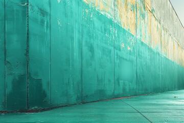 Leinwandbilder - An abstract design featuring parallel lines with a subtle gradient from teal to seafoam green,