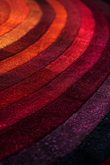 Leinwandbilder - Abstract parallel lines forming wave patterns with a subtle gradient from rich burgundy to deep maroon,