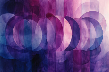 Aufkleber - Glass circles with gradients from lavender to violet, reflecting harmoniously in an abstract composition,