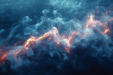 Leinwandbilder - Abstract light waves in bright, electric blue, illuminating the scene with an energetic glow,