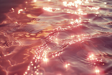 Fototapete - Gentle, flowing light waves in shades of pink and rose gold, evoking a sense of elegance and warmth,