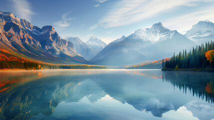 beautiful view with mountains and blue sky