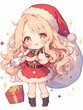 © Lemonade - サンタのコスプレをした女の子のちびキャラ　AI
