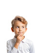 © Mari - Portrait of a thinking young boy isolated on white background
