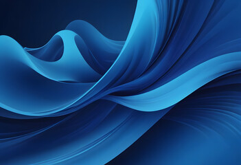 Wall Mural - Abstract dark blue paper waves banner design. Elegant wavy vector background. Modern blue curve background with copy space. Design templates for brochures, flyers, business card, branding, banner.
