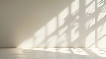 Wall Mural - Serene Natural Light in Modern Minimalist Interior with Shadow Play