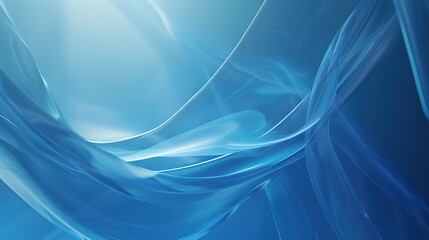 Wall Mural - High-Tech Futuristic Blue Poster Background with Translucent Halo and Curving Lines Glowing with Soft Ethereal Light, Representing Advanced Technology and Innovation