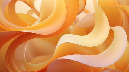 Wall Mural - generate an abstract background with gentle pastel curves in colors yellow and orange. the curves sh