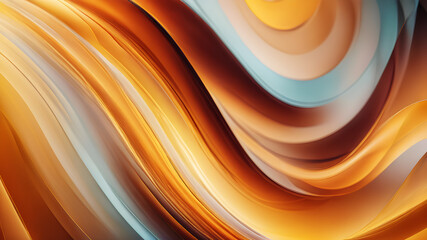 Wall Mural - generate an abstract background with gentle pastel curves in colors yellow and orange. the curves sh