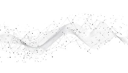 Abstract connection lines with dots and lines, technology background vector illustration in the style of white color on isolated white background
