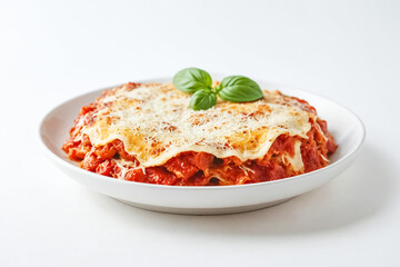 Wall Mural - Delicious Lasagna with Melted Cheese and Basil