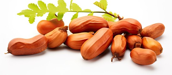 Wall Mural - Manila tamarind fruit on white background with copy space image.