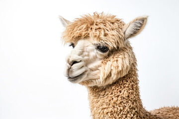 Sticker - Closeup of an Alpaca's Face with Fluffy Fur