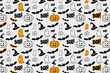© Westend61 - Pattern of rows of Halloween icons against white background