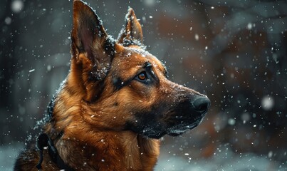 Canvas Print - dog in the snow