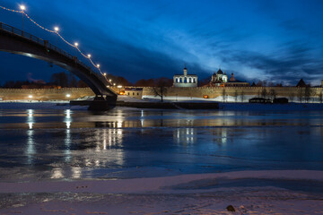 Wall Mural - View of Volkhov river and Novgorod Kremlin