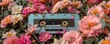 © Влада Яковенко - retro music cassette covered with flowers