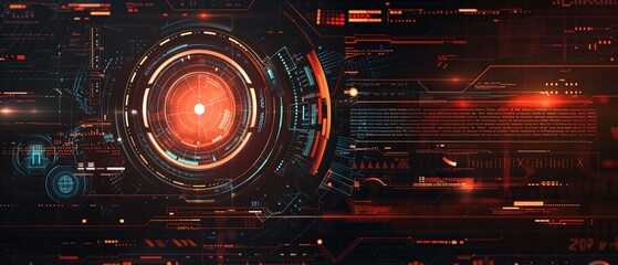 Futuristic Digital Interface Design with Copy Space for Text