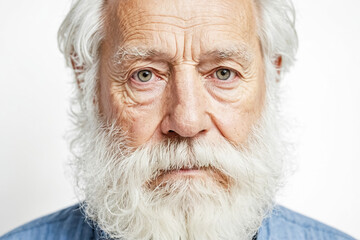 Wall Mural - Close-up Portrait of Senior Man with White Hair and Beard