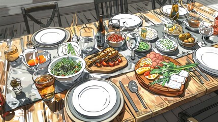 Wall Mural - food sketchup realistic