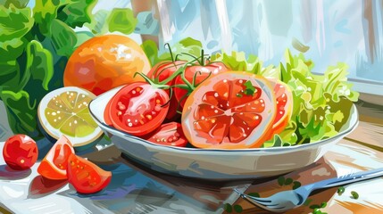 Wall Mural - food sketchup realistic