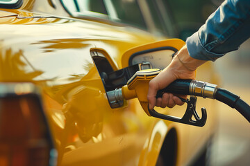 A man refueling car