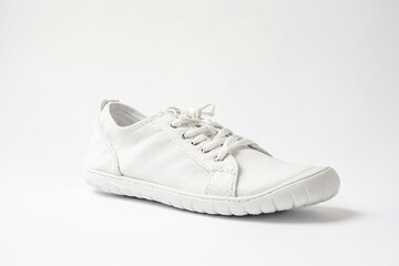 Wall Mural - White Leather Sneaker on White Background