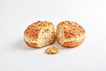 Canvas Print - Sesame seed bun with cream cheese filling