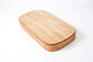 Wooden cutting board with natural grain pattern